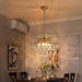 Golden Crystal Chandeliers 4 Light Dining Fixtures