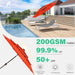 3 Tiers Patio Umbrella with Solar Lights 9Ft Outdoor Market Table Umbrellas with Push Button Tilt for outside Pool Garden, Orange