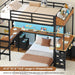 Black Industrial Twin Bunk Bed Desk BuiltInStorageDrawers