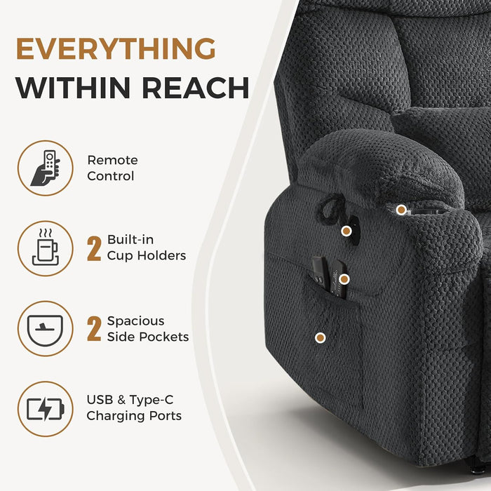 Dual Motor Power Lift Recliner Chair for Elderly with Massage & Heat