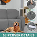8 Pieces Stretch Recliner Sofa Cover Latest Jacquard Reclining Couch Cover with Side Pocket Anti-Slip Fitted 3 Cushion Furniture Slipcovers with Elastic Bottom (Sofa Recliner, Light Gray)