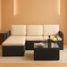 Patio Sofa,4 Pieces Outdoor Furniture Set,Wicker Sectional Couch