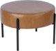 Modern round Ottoman, Home Décor,Upholstered round Velvet Foot Rest Ottoman - Carmel Faux Leather Small