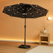 14.4Ft Large Patio Umbrella with 36 Solar LED Lights, Double Sided Outdoor Umbrella with Base Included