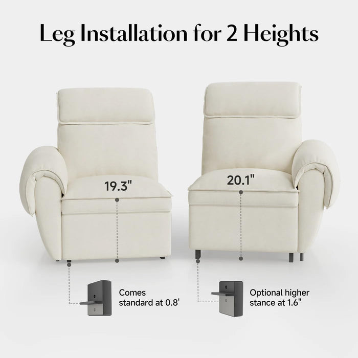 Modular Sectional Sofa, 3 Seater Reclining Sofa Recliner Couch for Living Room, off White