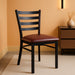 HERCULES Series Black Ladder Back Metal Restaurant Chair - Burgundy Vinyl Seat