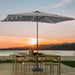 Rectangle Patio Umbrella with Solar Lights, 6X9Ft Outdoor Rectangular Table Market Umbrella Patio with Push Button Tilt and Crank for Pool, Deck, Garden,Backyard