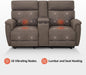 70.8" Power Loveseat Recliner Sofa with Massage and Dual Heating, Adjustable Headrest, USB & Type C Port for Living Room, Fabric PR606M2 (Mocha)