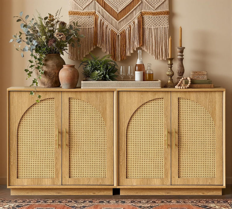 31.7" Sideboard Buffet Cabinet with Storage, Light Oak