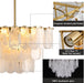 Gold Crystal Glass Chandelier 23.6 Inches Lighting