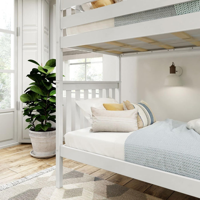 White Twin Over Twin Bunk Bed CraftedFromSolidNewZealandPine