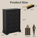 Tall Dresser for Bedroom,Farmhouse 5 Drawers Dresser, Chest of Drawer Chest, Multi-Tier Clothing Storage Cabinet, Black