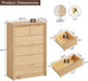 Natural 6 Drawer Dresser for Bedroom, 47.4" Tall Chest of Drawers