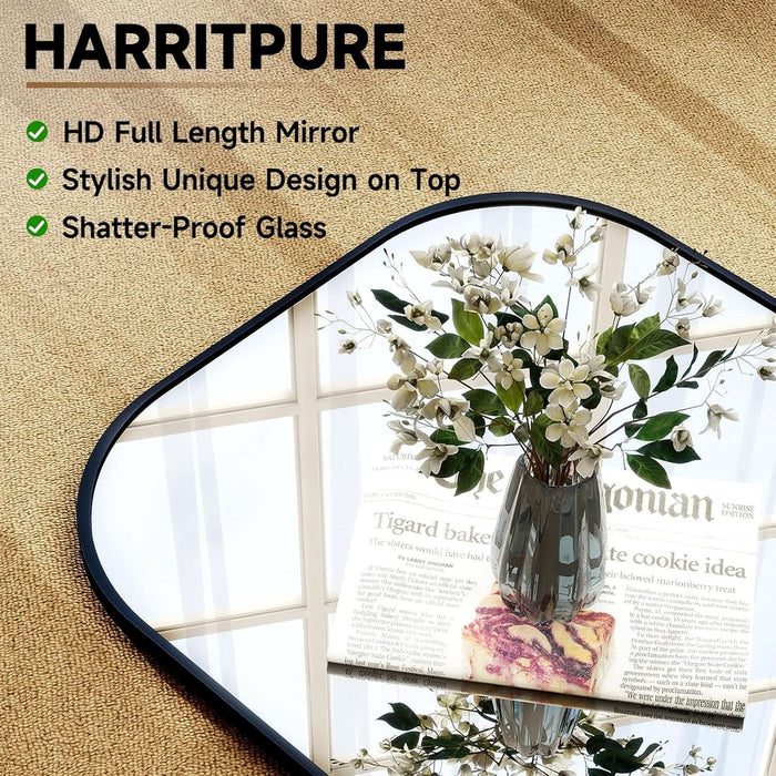 28"X71" Full Length Mirror Floor Mirrors Freestanding Hanging or Leaning Large Mirrors Full Body Mirror with Stand for Cloakroom, Bedroom, Living Room, Black