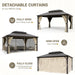 12x16 Hardtop Gazebo With Mosquito Netting Curtains