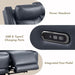 Genuine Leather Power Recliner Sofa, 3 Seater Wall Hugger Reclining Sofas with Power Headrest, USB & Typec Ports, Electric Recliner Couch Set for Living Room, Navy