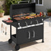 Charcoal Grills,36" Outdoor Barbecue Grill,Heavy Duty Dual-Zone BBQ Smoker Grill with 2 Lifting Charcoal Trays,Foldable Side Tables,Oversized Cooking Area for Bbq,Yard,Party,Garden