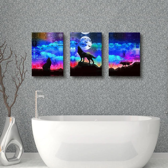 Large Wall Art for Living Room Framed Canvas Wall Decor for Bedroom Modern Family Picture Bathroom Wall Decor Hang Wall Office Canvas Art Prints Decoration Wolf Abstract Paintings Artwork
