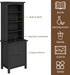 Farmhouse Lateral File Cabinet 2 Drawer and 71" Tall Bookcases Sets, 46" Filing Cabinets with Power Outlets & Storage Shelf, 3 Pcs Home Office Furniture Set, Black