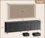77.6" Long Dresser for Bedroom, 16 Drawer Fabric Dresser for Closet, Wide Chest of Drawers with Storage, TV Stand for 65, 75, 85 Inch TV, 77.6" W X 13" D X 26.4" H, Black