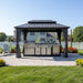 8x12 Grey Aluminum Hardtop Gazebo BackyardPatio Deluxe
