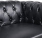 3 Pieces of Living Room Furniture Sofa Sets, Modern Faux Leather Chesterfield Sofa&Chesterfield Club Chair&Chesterfield Loveseat Sofas Set with Nailhead Trim Scroll Arms for Living Room(Black)