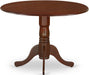 DLT-MAH-TP Dublin Dining Room Table - a round Solid Wood Table Top with Dropleaf & Pedestal Base, 42X42 Inch, Mahogany
