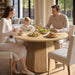 43 Inch Circular Dining Table With SolidWoodPedestal