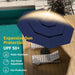9Ft 3-Tier Patio Umbrella with Solar Lights, Table Umbrella Outdoor Patio with Easy Crank & Tilt, 8 Sturdy Ribs, UV Protection, 32 LED Lights for Deck, Poolside, Market (Navy Blue)