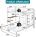 L-Shaped Twin over Full Bunk Bed with Desk, Heavy Duty Metal Loft Bed Frame with Ladder and Safety Guardrails, Space Saving Furniture for Kids, Teens, Bedroom, Dorm and Apartment, (White)