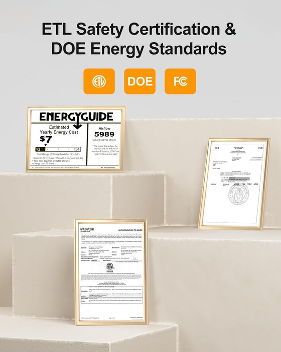 Ceiling Fans with Lights and Remote - 72 Inch Black Large Ceiling Fan for Inoor Bedroom, Living Room, Kichen, 3 Downrods, Dimmable, Super Quiet, 6 Speeds, Dual Finish 8 Blades