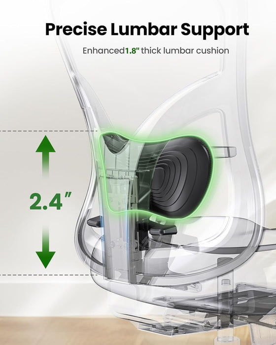 Ergonomic Office Chair with Lumbar Support and 2D Headrest