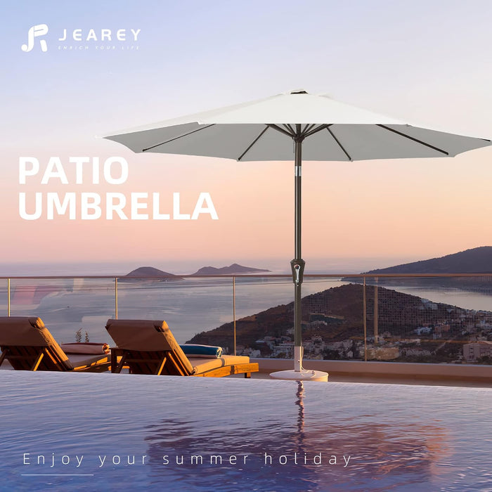 9FT Outdoor Patio Umbrella, Market Umbrella, Creamy-White