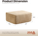 37" Plush Corduroy Ottoman, Upholstered Cloud Ottoman for Boneless Couch in a Box, Modular Sectional Couches for Living Room Bedroom, Compressed Memory Foam, No Assembly Require, Beige