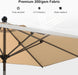 10' X 6.5' Rectangular Patio Umbrella Outdoor Table Umbrella Aluminum Frame Market Umbrella Sun Umbrella with 8 Sturdy Ribs & Tilt for Garden Deck Lawn & Pool Beige