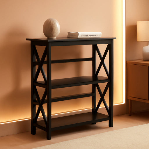 Montego 3-Shelf Bookcase, Black (New)