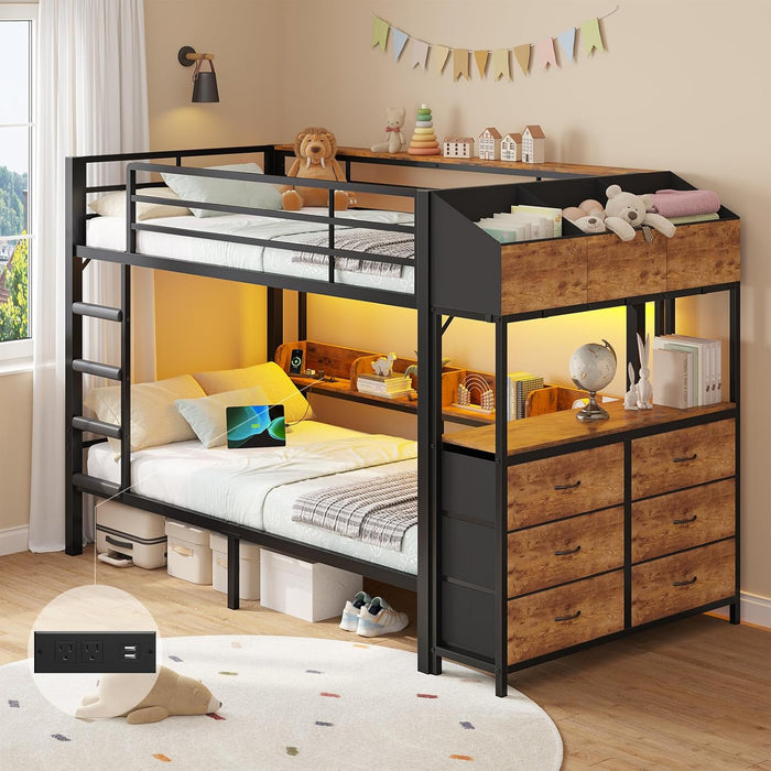TwinOverTwin Steel Construction Bunk Bed With Storage