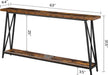 Console Table for Entryway, 63" Industrial Entryway Table, 2-Tier Extra Long Sofa Table behind Couch, X-Shaped Support, for Entryway, Hallway, Living Room, Rustic Brown CTHR4801Z