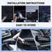 Custom Fit Tesla Cybertruck 2024 2025 Sunshade Umbrella -100% Blackout Ratio Thickened Titanium Silver 6 Layer UV Front Window Heat Insulation Protection Outdoor Camping