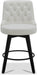 Counter Height Bar Stools, Faux Leather Upholstered Modern Swivel Barstool with Back, Solid Wood Legs, 26" H Seat, White