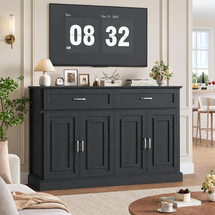 Sideboard Buffet Cabinet with Storage, Black Coffee Bar Cabinet