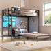 Twin Over Twin Bunk Bed WithDeskIntegrated LEDLighting