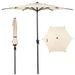 7.5Ft Outdoor Patio Umbrella W/ Push Button Tilt and Crank, 6 Ribs-Beige