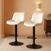 Swivel Bar Stools Set of 2, Height Adjustable Counter Height Bar Stools with Open Back and Footrest, Premium Faux PU Leather, Modern Upholstered Bar Chairs for Kitchen Island/Bar/Counter, White