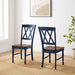 Shelby Traditional Wood X-Back Dining Room Chairs Set of 2, Kitchen Chair, Navy