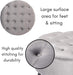 Tufted round Ottoman - Velvet Footrest with Cushion and Mid-Century Modern Steel Legs - Ideal for Living Room, Bedroom, or Office Seating - Soft, Compact Decorative Footstool - Grey