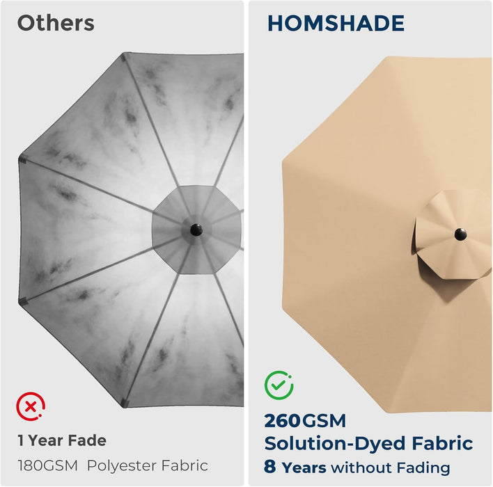 10Ft Cantilever Patio Umbrella with Base Included, 30 MPH Wind-Resistant Offset Outdoor Hanging Umbrella with 45 Degree Infinite Tilt and Smooth Crank, 260Gsm Solution-Dyed 8-Year Fade-Resistant Canopy for Backyard Pool Deck, Beige