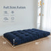 6" Futon Mattress Full Size, Tufted Futons Sofa Couch Bed, Extra Thick Floor Mattress for Adults, Shredded Foam Filling (Frame Not Included), Navy