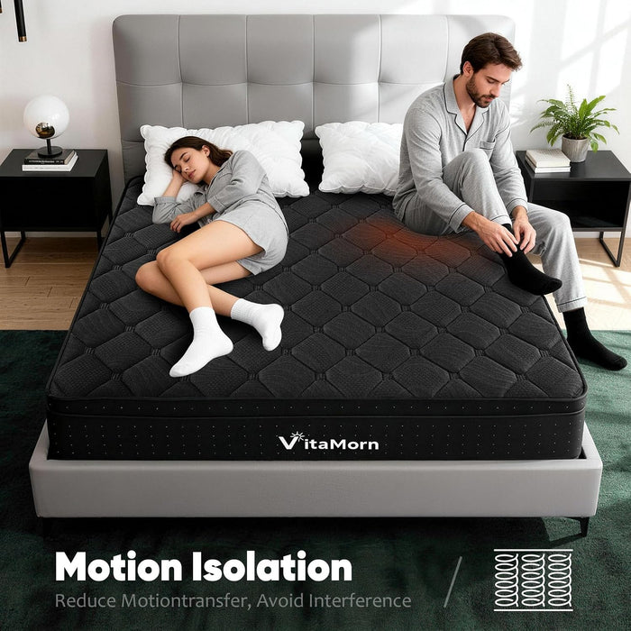 Queen Mattress 14 Inch Hybrid Queen Size Mattress in a Box, Upgraded Pocket Springs Mattresses, Motion Isolation, Pressure Relief, Medium Firm, Breathable Comfort