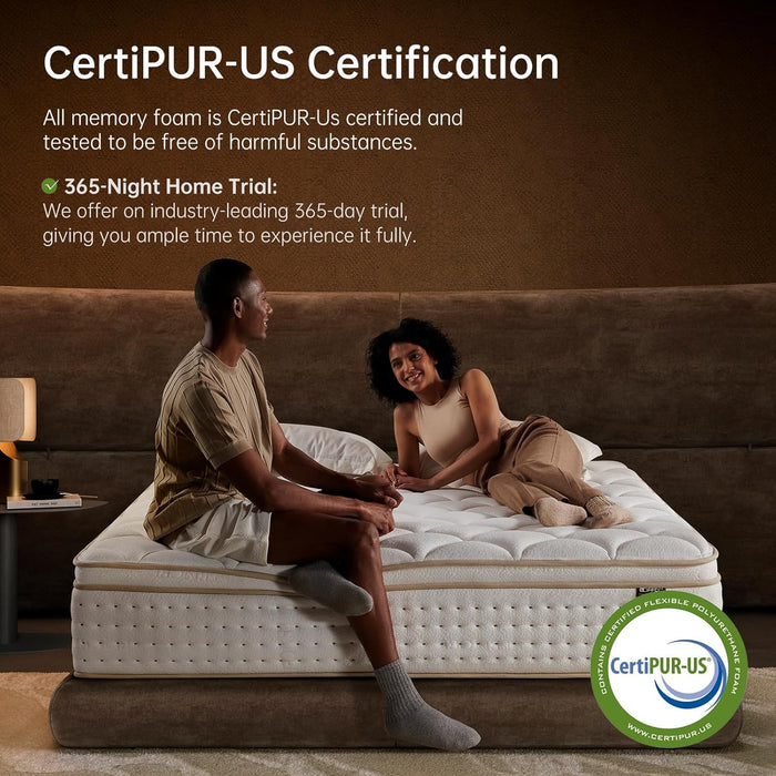 Queen Mattress 14 Inch – Medium Firm Hybrid with Memory Foam for Pressure Relief & Spinal Alignment, Zoned Back Support & Motion Isolation, Edge Support – 365-Night Home Trial